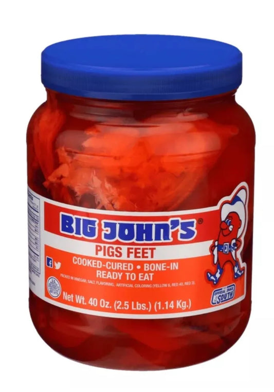 LIMITED TIME DEAL! 40 OZ JAR! Big John’s Pigs Feet, FREE EXPEDITED SHIPPING!