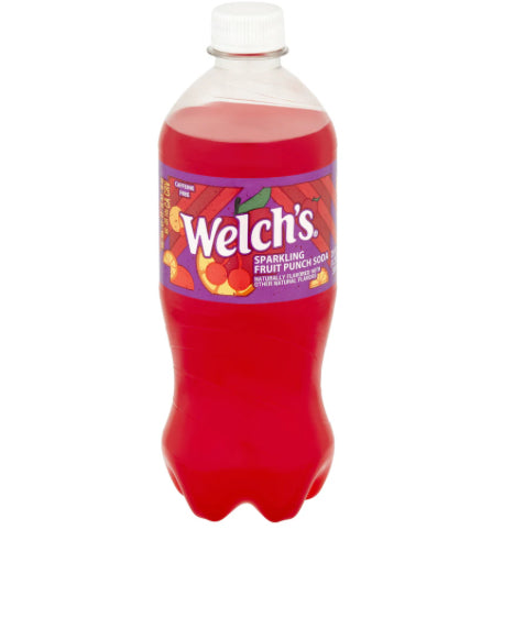 6 PACK! NEW! Welch's Sparkling Fruit Punch Soda, 20 oz