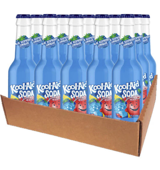 12 PACK! NEW! Kool-Aid Soda, Blue Raspberry Lemonade, 12oz,FREE EXPEDITED SHIPPING!