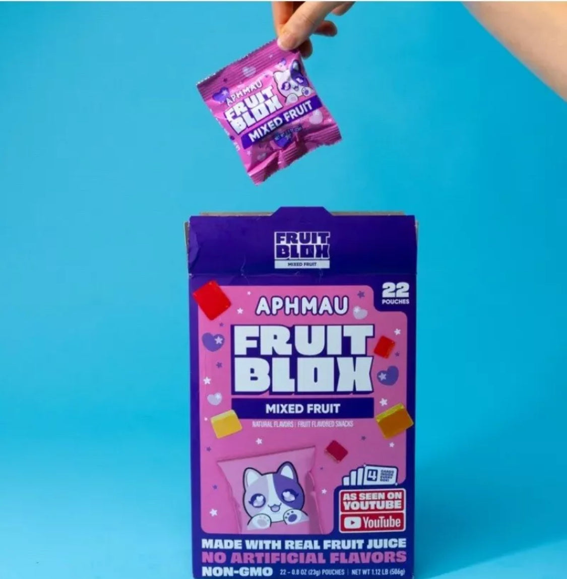 22 PACKS! FruitBlox Aphmau Mixed Fruit Snacks, FREE EXPEDITED SHIPPING!