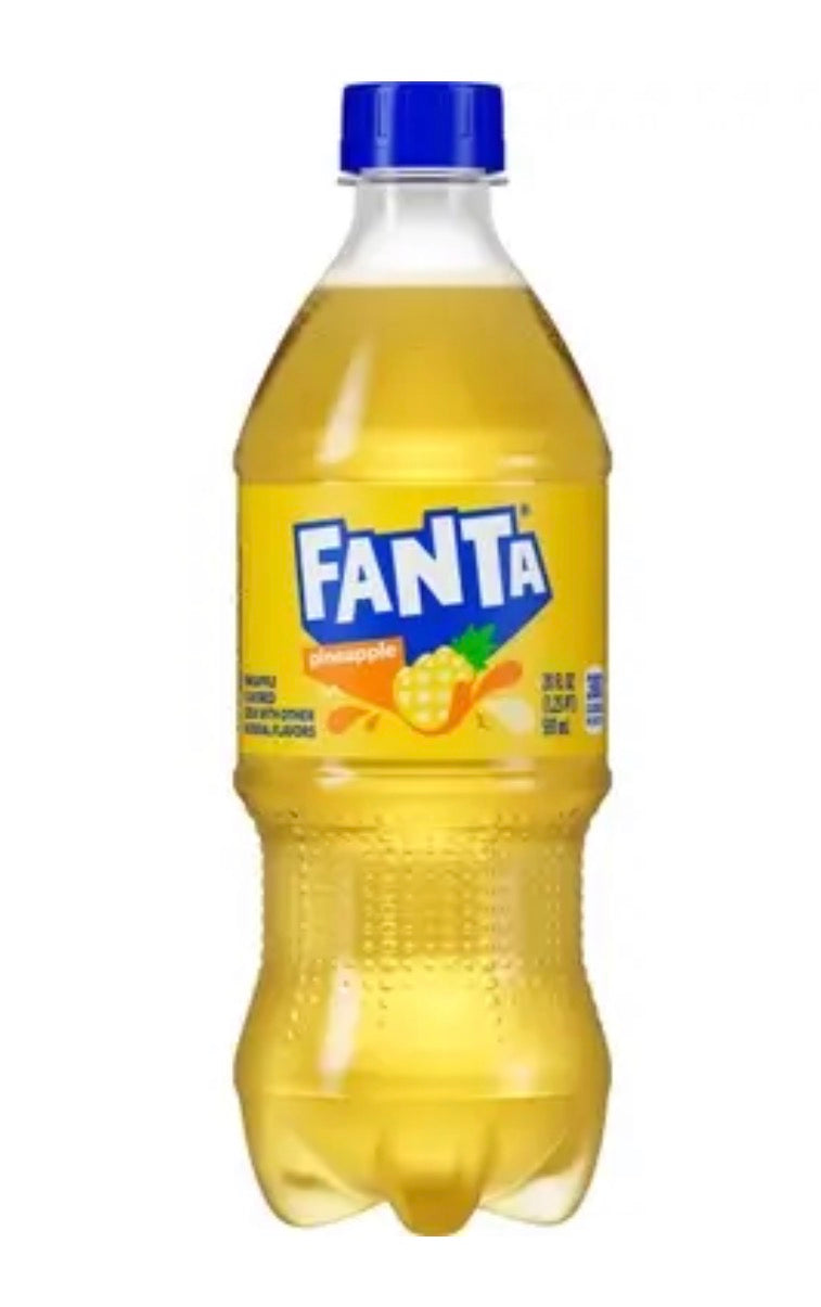 24 PACK! FANTA PINEAPPLE SODA, 20 OZ BOTTLES