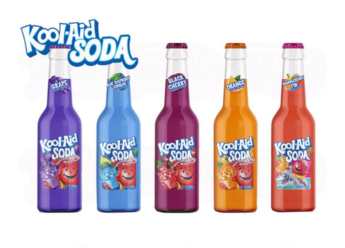 NEW! LIMITED STOCK! 5 PACK! Kool Aid Soda Mixed Flavor, FREE EXPEDITED SHIPPING!