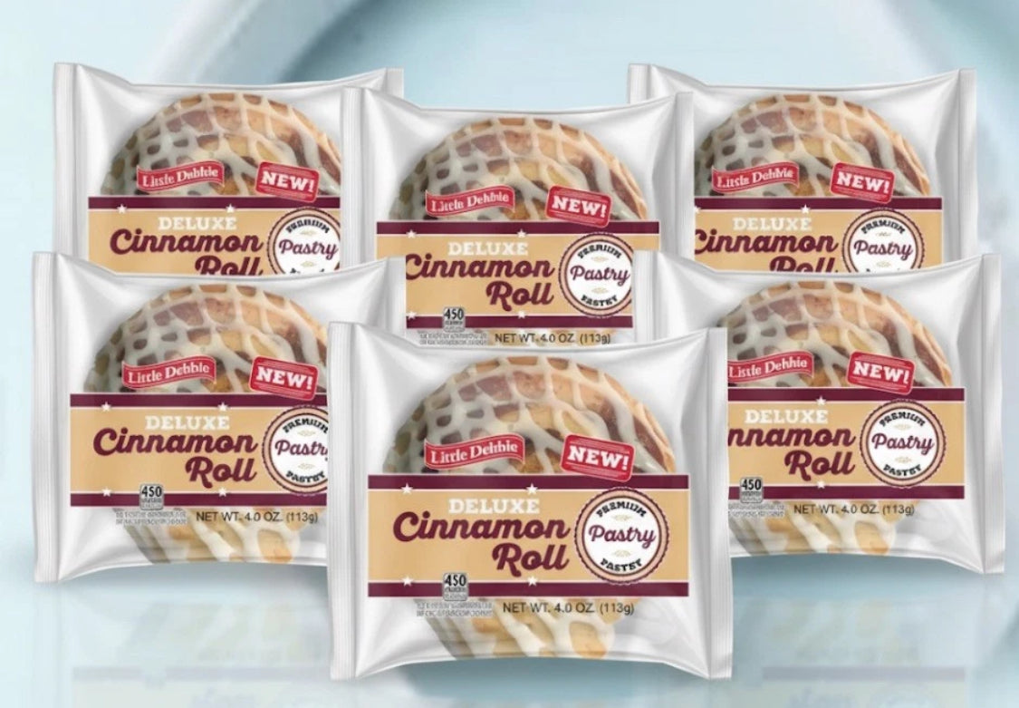6 PACKS! NEW! Little Debbie Deluxe Cinnamon Rolls, 4 oz, FREE SHIPPING