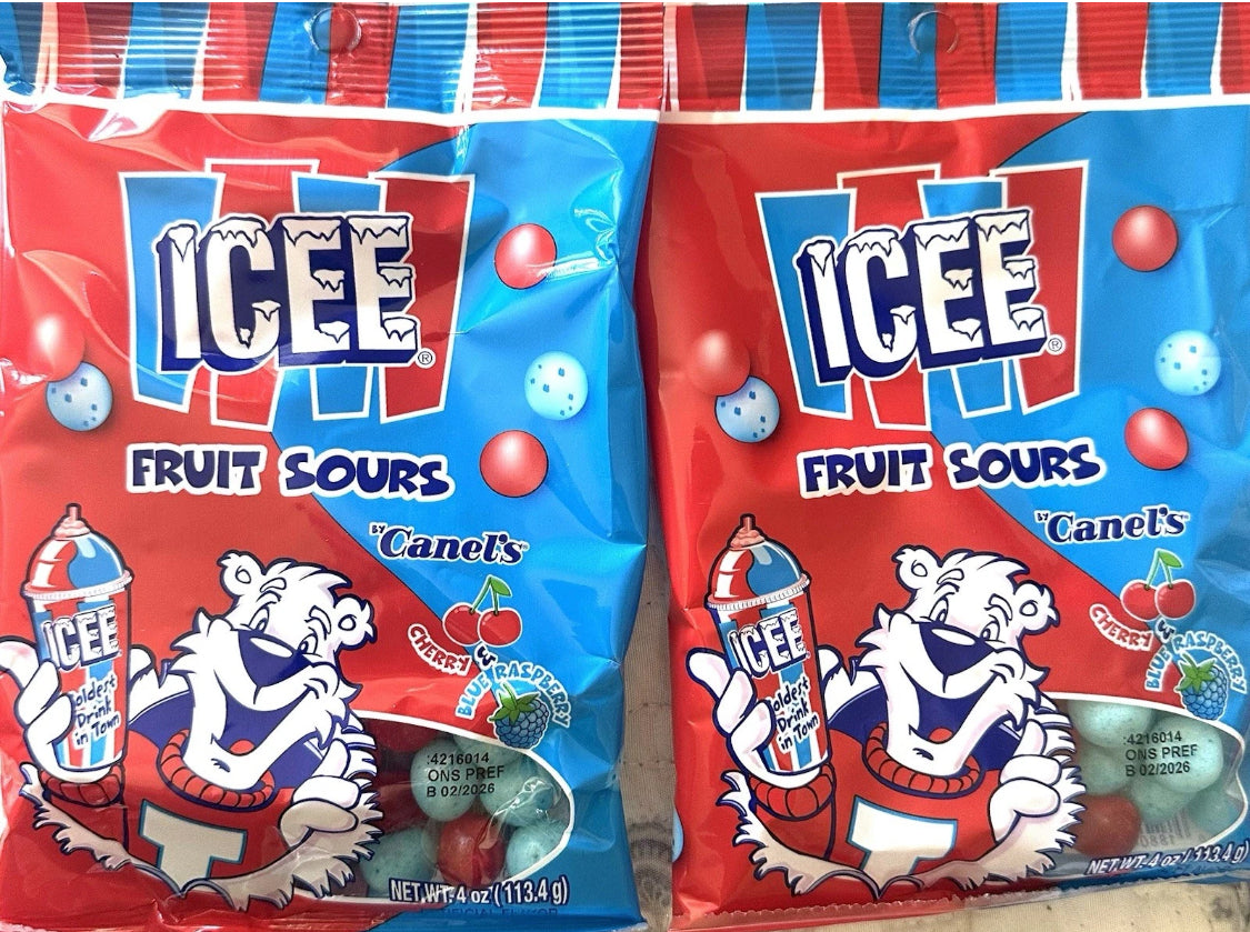 2 BAGS! LIMITED STOCK! Canel’s ICEE Fruit Sours, 4 oz