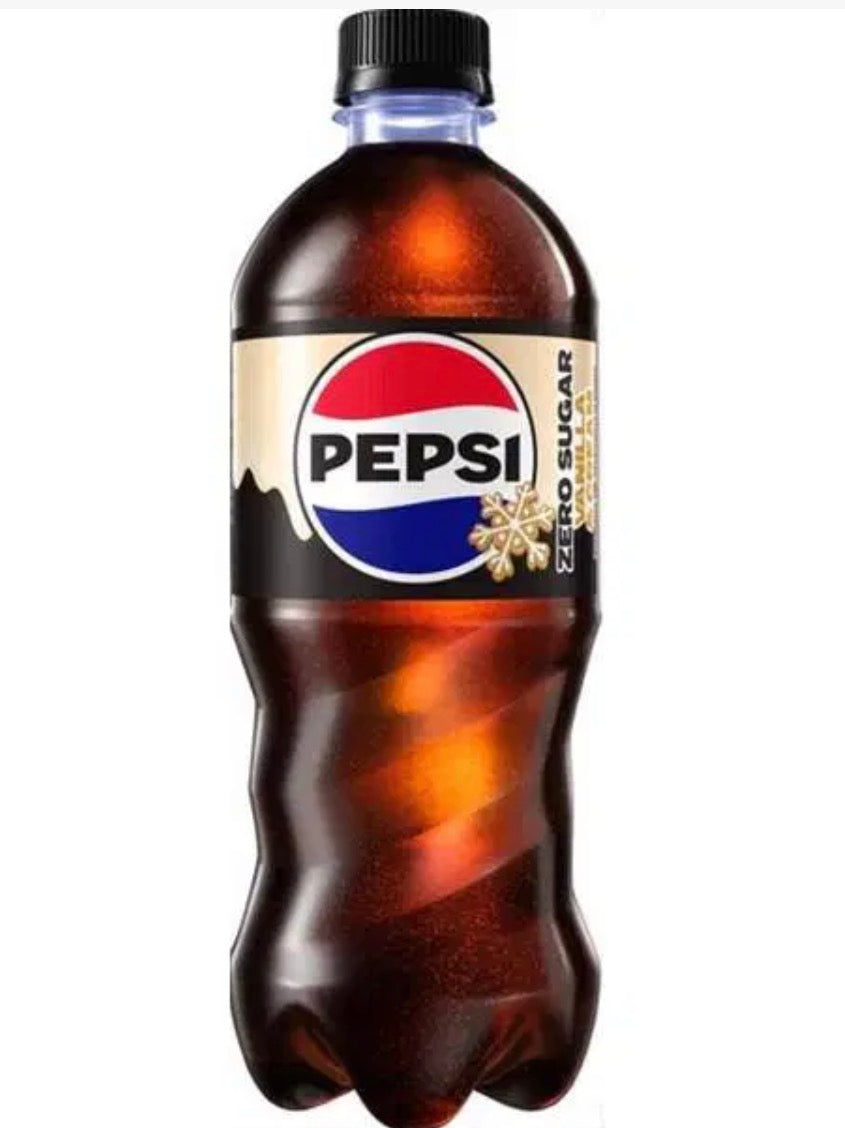 24 PACK! NEW! Pepsi Vanilla & Cream, ZERO SUGAR, 20 oz Bottles