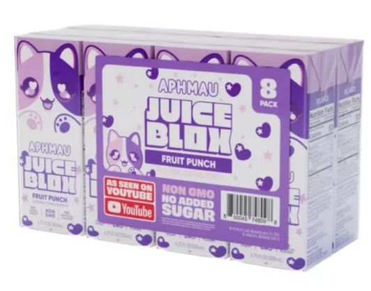 NEW! JuiceBlox Aphmau Fruit Punch Juice, 6.75 oz, 8 Ct, FREE EXPEDITED SHIPPING!