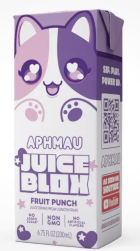 NEW! JuiceBlox Aphmau Fruit Punch Juice, 6.75 oz, 8 Ct, FREE EXPEDITED SHIPPING!