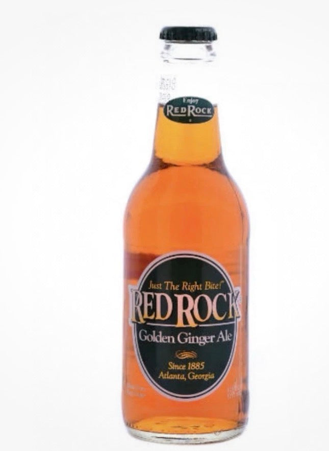 12 PACK! Red Rock Golden Ginger Ale, Made with Real Sugar, 12 oz Glass Bottles
