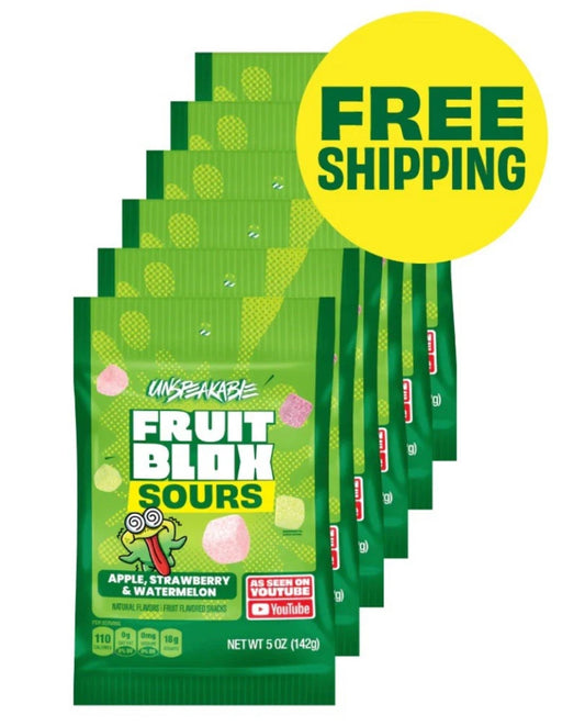 NEW! HURRY! 6 BAGS! Unspeakable Fruit Blox Sours, 5 oz
