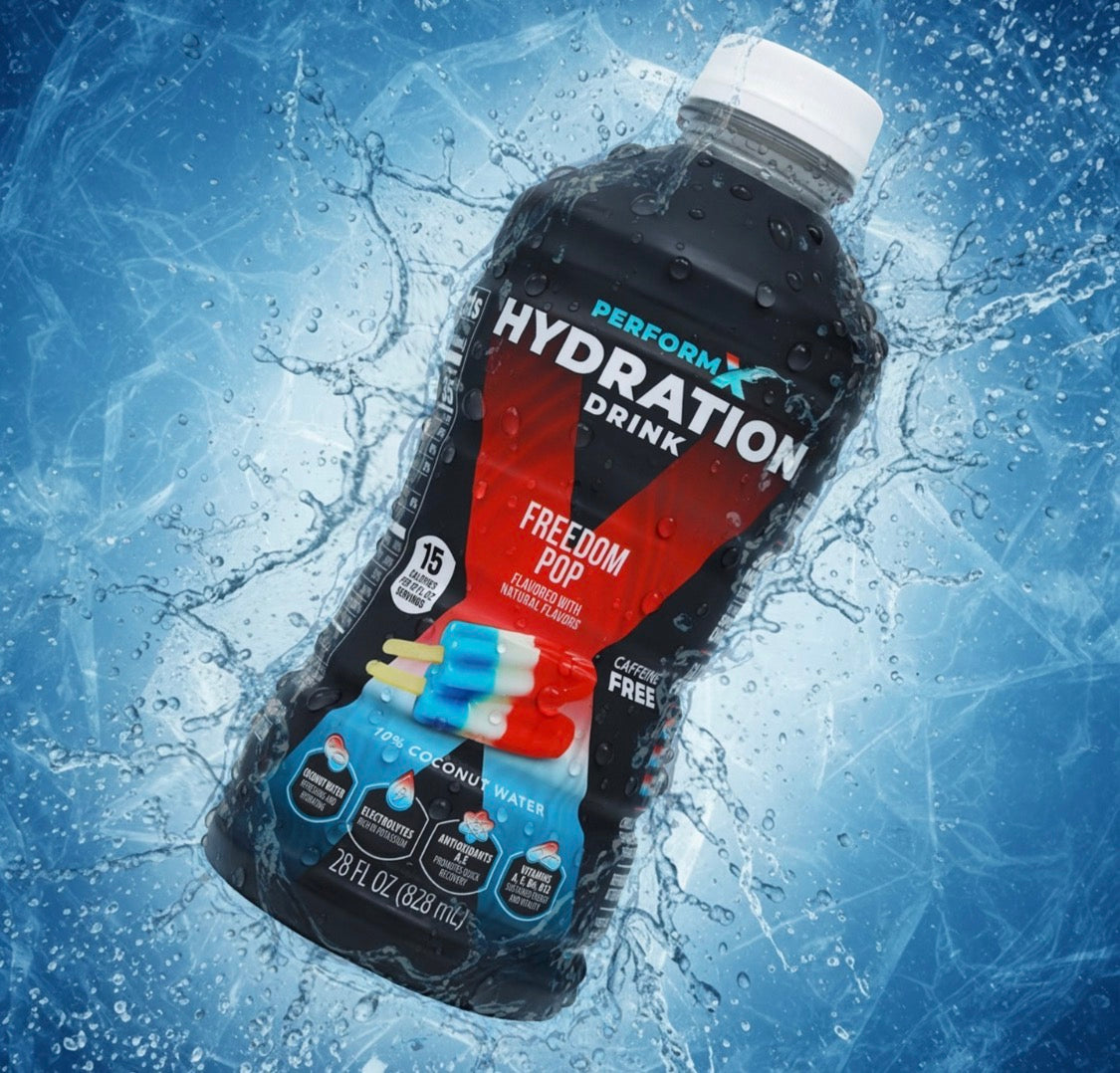 NEW! 6 PACK! PerformX Freedom Pop Hydration Drink, 28 oz