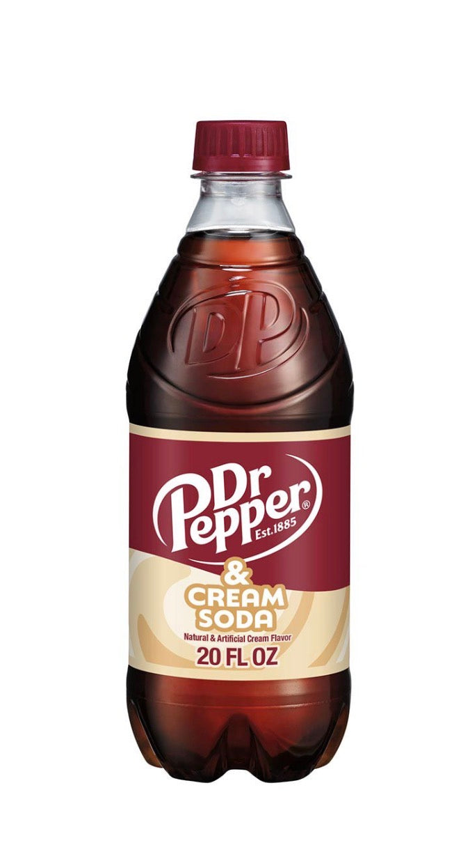 12 PACK! NEW! Dr. Pepper Cream Soda,20 oz Bottles