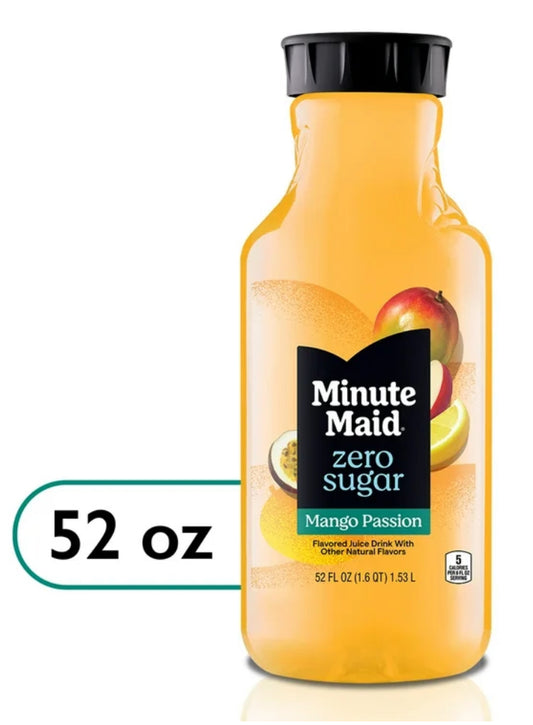 Minute Maid Zero Sugar Mango Passion Fruit Juice, 52 oz