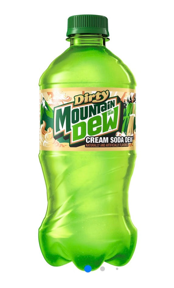 12 PACK! NEW! Dirty Mountain Dew Cream Soda, 20 oz Bottles