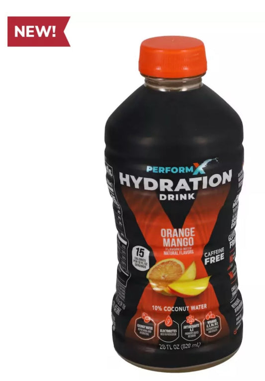 12 PACK! NEW! PerformX Orange Mango Hydration Drink, 28-oz, FREE SHIPPING!