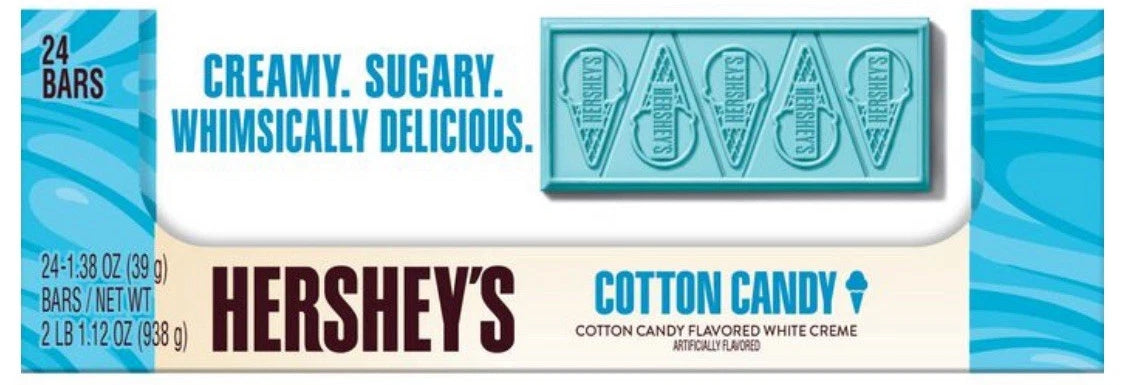 NEW! 24 PACK! HERSHEY'S Cotton Candy Ice Cream Candy Bars