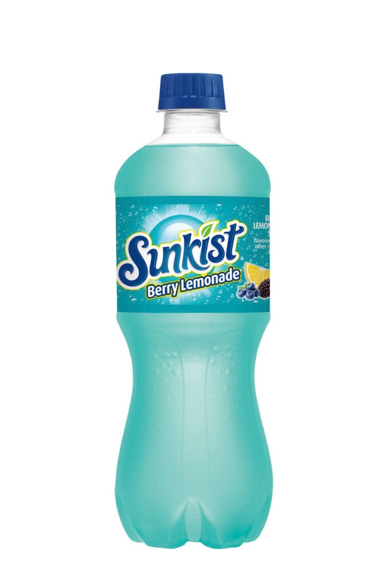 12 PACK! NEW! 2026! Sunkist Berry Lemonade Soda, 20 oz Bottles