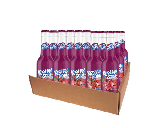 12 PACK! NEW! Kool-Aid Black Cherry Soda, 12 oz Bottles,FREE EXPEDITED SHIPPING!