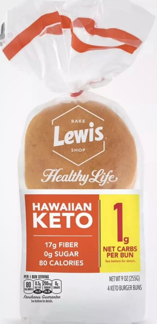 Lewis Bakery Keto Hawaiian Hamburger Buns, 4 Ct