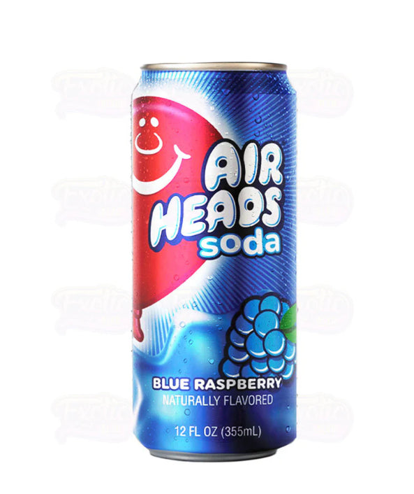 6 PACK! NEW! Airheads Blue Raspberry Soda, 12 oz Cans, FREE SHIPPING!