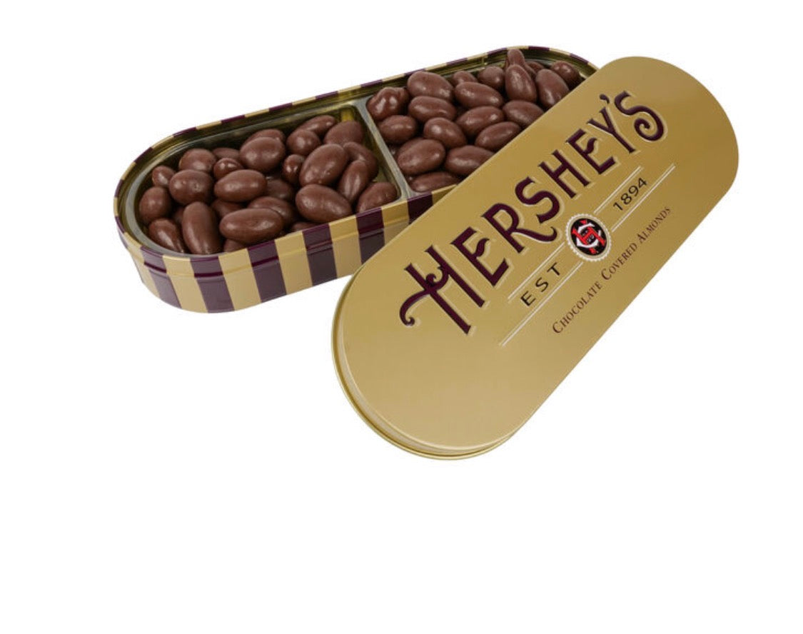 NEW! 2026! HERSHEY’S Milk Chocolate Covered Almonds, 16 oz Gift Tin, SHIPS COOL!