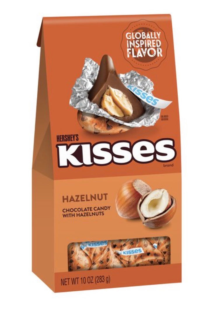 SHIPS COOL! 2 PACK! NEW! HERSHEY'S KISSES Hazelnut Flavor, 10 oz