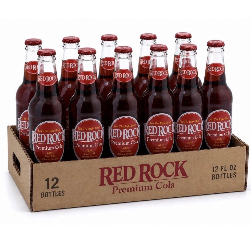 12 PACK! Red Rock Premium Cola, Made with Real Sugar, 12 oz Glass Bottles