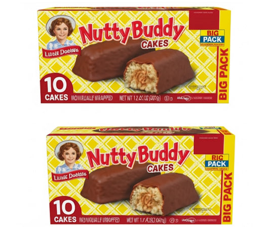 2 BOXES! NEW! Little Debbie Nutty Buddy Cakes, 10 Ct, FREE EXPEDITED SHIPPING!