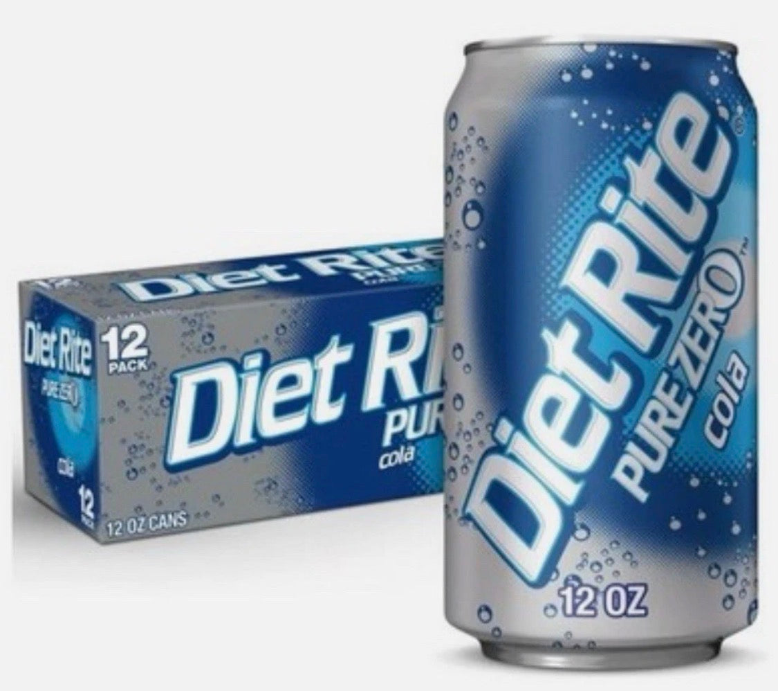 12 PACK! LIMITED STOCK! Diet Rite Cola, 12 oz Cans, HURRY! FREE EXPEDITED SHIPPING!