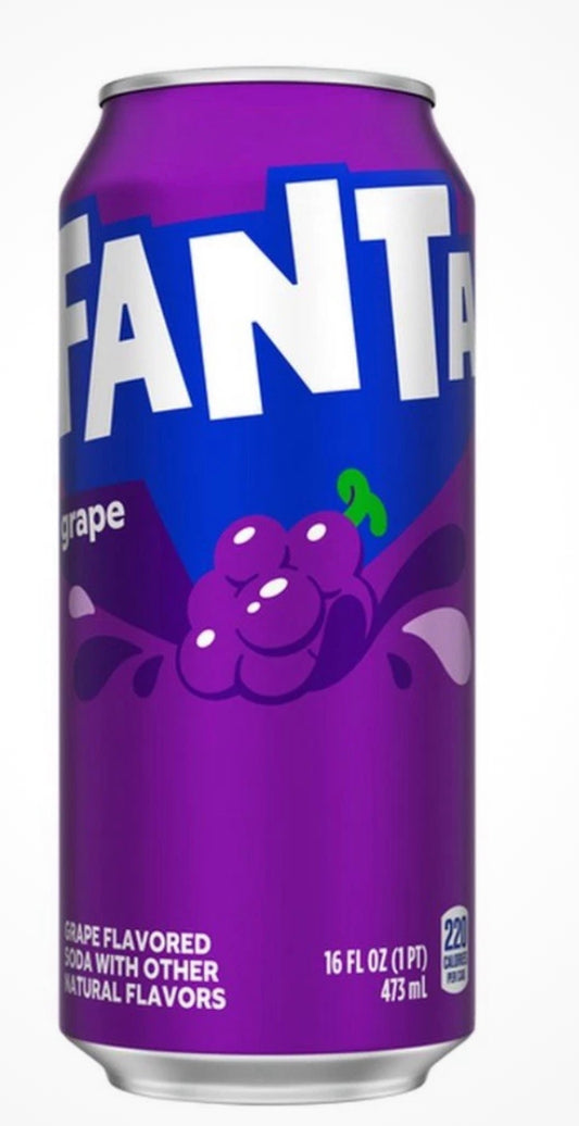 6 PACK! NEW! Fanta Grape Soda, 16 oz Cans