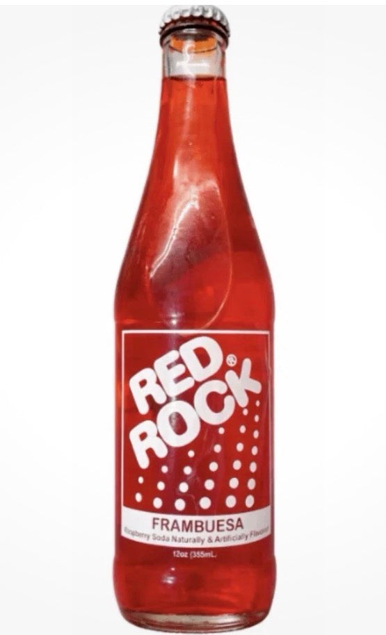 6 PACK! NEW! Red Rock Frambuesa Raspberry Soda, 12 oz Glass Bottles