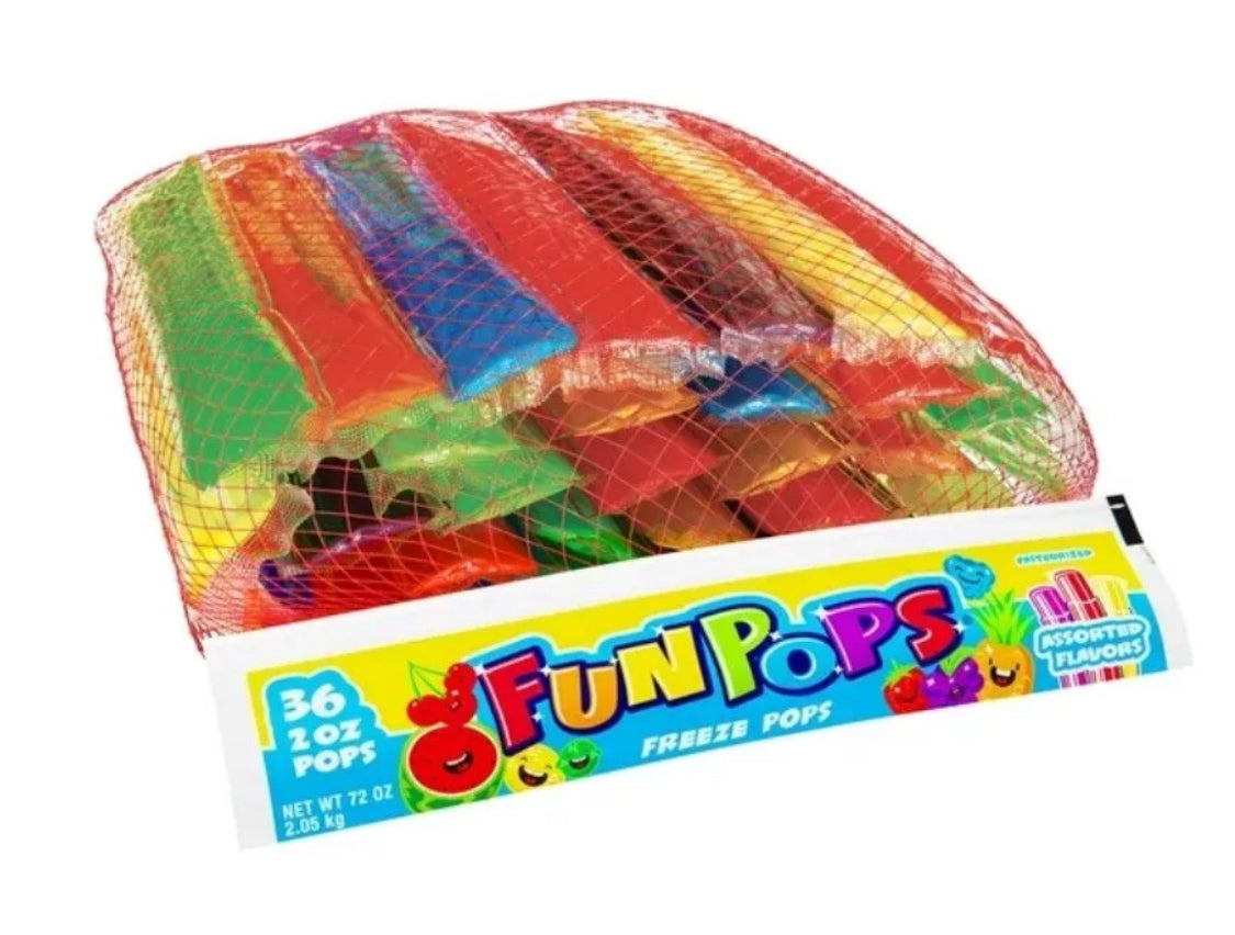 108 PACK! FunPops Freeze Pops, 2 oz, Variety Pack, FREE EXPEDITED SHIPPING!