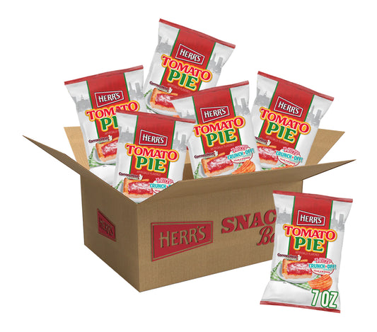 6 BIG BAGS! NEW! Herr’s Flavored By Philly Tomato Pie Ripple Chips, 7 oz