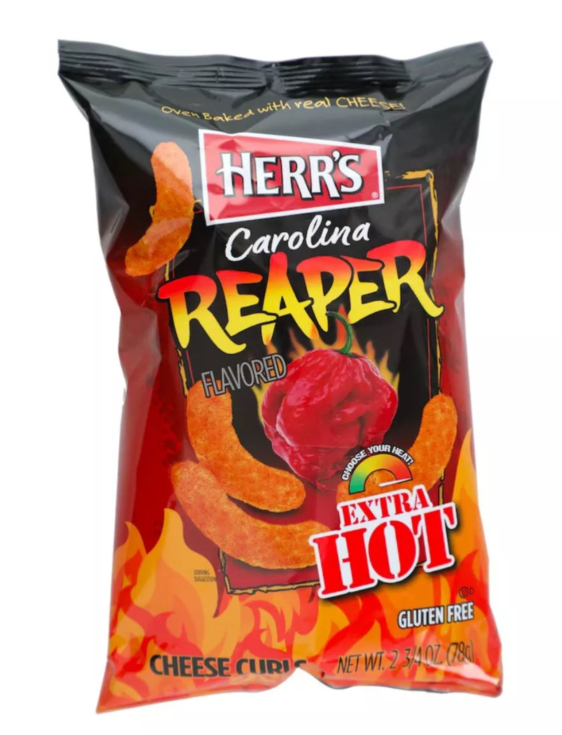 20 BAGS! Herr’s Carolina Reaper Cheese Curls, 2.75 oz, FREE EXPEDITED SHIPPING!