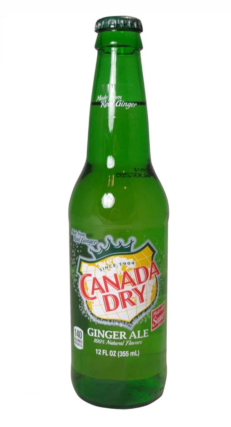 12 PACK! NEW! Canada Dry Ginger Ale, Made With Real Ginger & Sugar,12 oz Bottles
