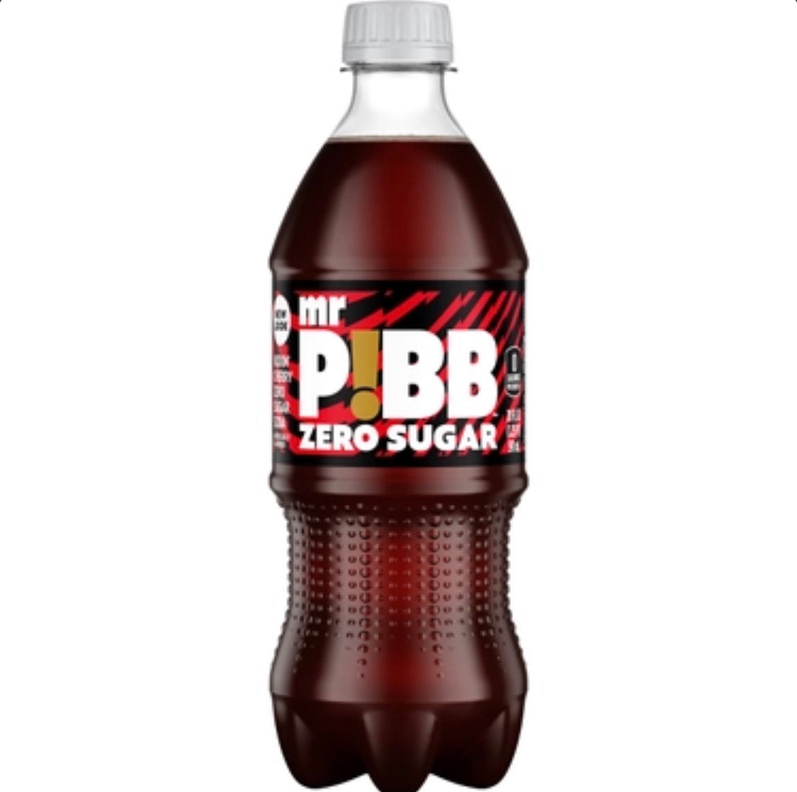 24 PACK! NEW! Mr. Pibb ZERO SUGAR Soda, 20 oz Bottles