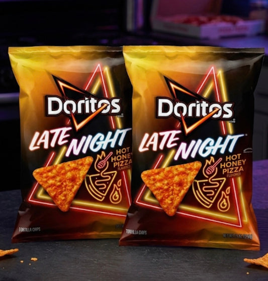 2 PACK! NEW! Doritos Late Night Hot Honey Pizza Chips, 9 oz