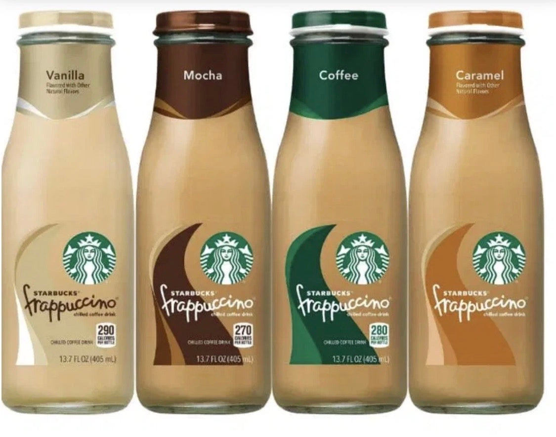 24 PACK! Starbucks Frappuccino Variety Pack 13.7 oz Glass Bottles.