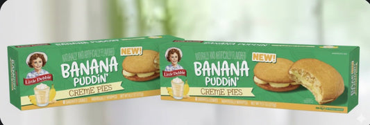 2 BOXES! NEW! Little Debbie Banana Puddin’ Creme Pies, 8 ct, SAME DAY SHIPPING!