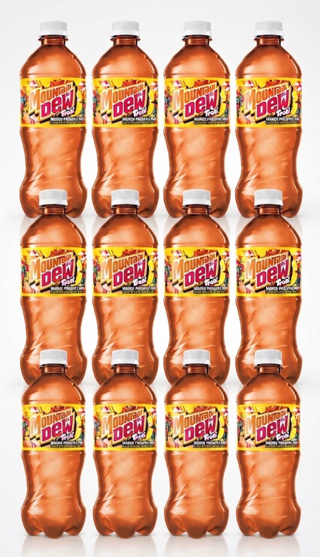 12 PACK! NEW! Mountain Dew Trolli Mango Pineapple Punch, 20 oz Bottles!