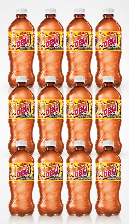 12 PACK! NEW! Mountain Dew Trolli Mango Pineapple Punch, 20 oz Bottles!