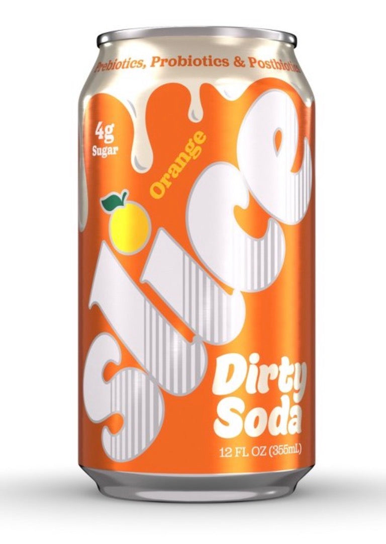 12 PACK! NEW! Slice Healthy Orange Dirty Soda, 12 oz Cans