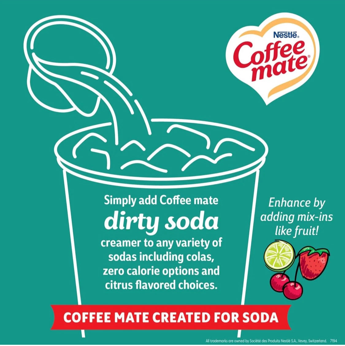 200 PACK! NEW! Coffee mate Dirty Soda Coconut Lime Dairy Free Liquid Creamer