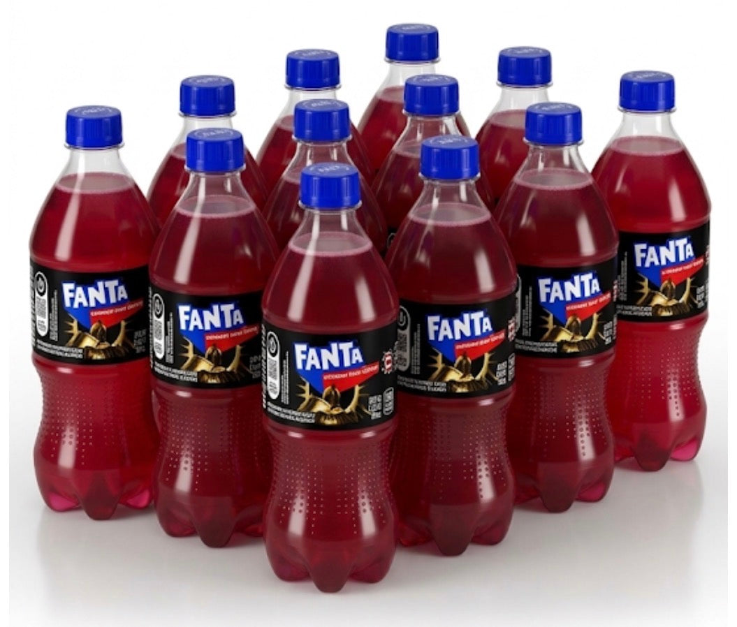 12 PACK! NEW! FANTA XBOX CRIMSON SOUR CHERRY SODA, 20 OZ BOTTLES