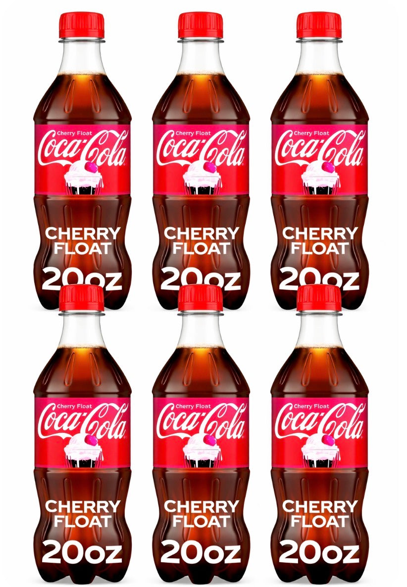 6 PACK! NEW! Coca-Cola Cherry Float Soda, 20 oz Bottles