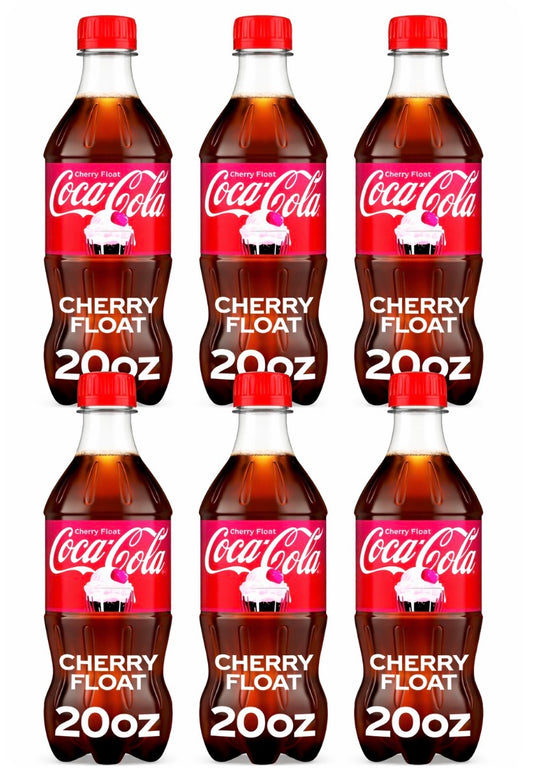 6 PACK! NEW! Coca-Cola Cherry Float Soda, 20 oz Bottles