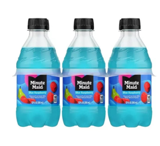 6 PACK! Minute Maid Blue Raspberry, 12 Oz Bottles, FREE EXPEDITED SHIPPING!