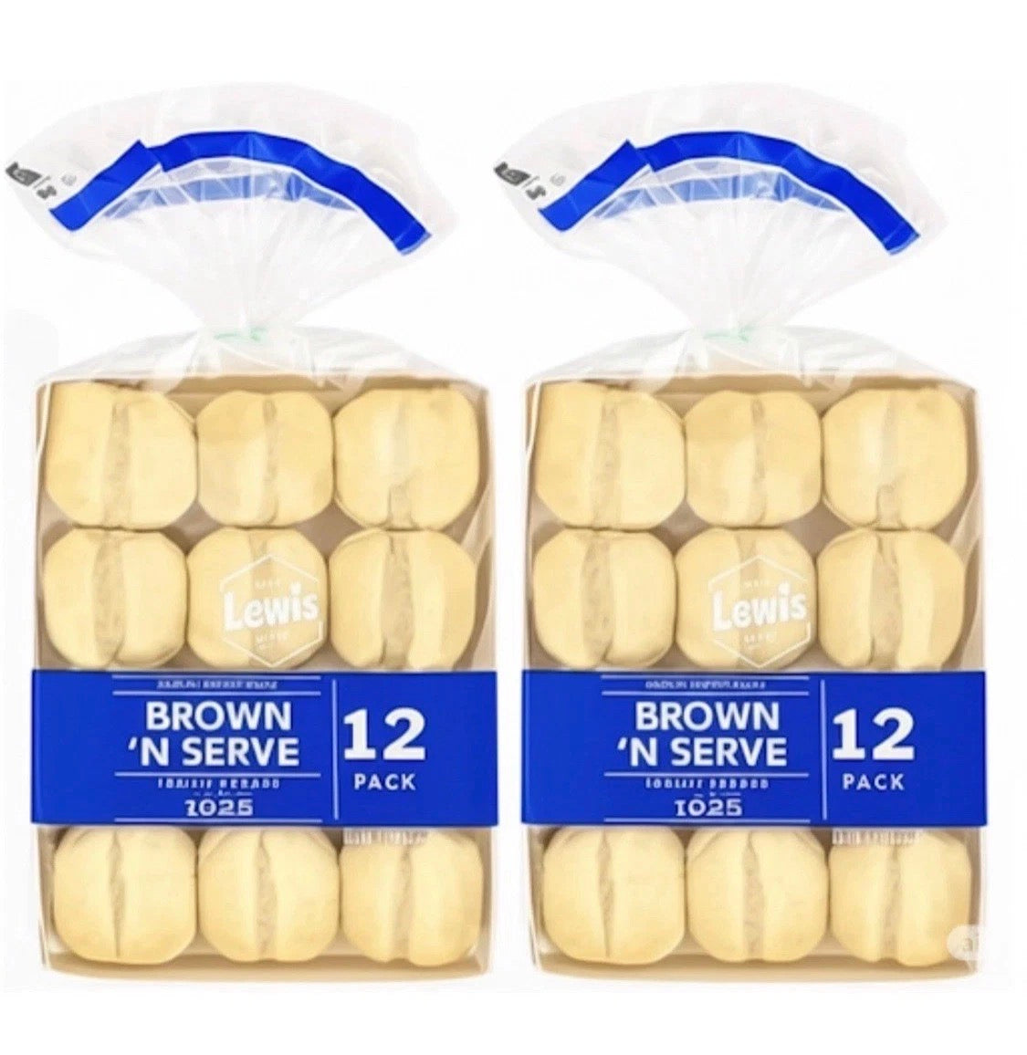 2 PACKS! Lewis Bake Shop Brown ‘N Serve Dinner Rolls, 12 ct