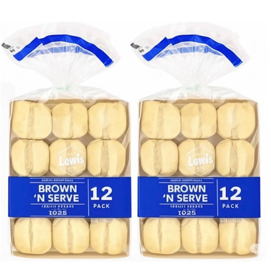 2 PACKS! Lewis Bake Shop Brown ‘N Serve Dinner Rolls, 12 ct