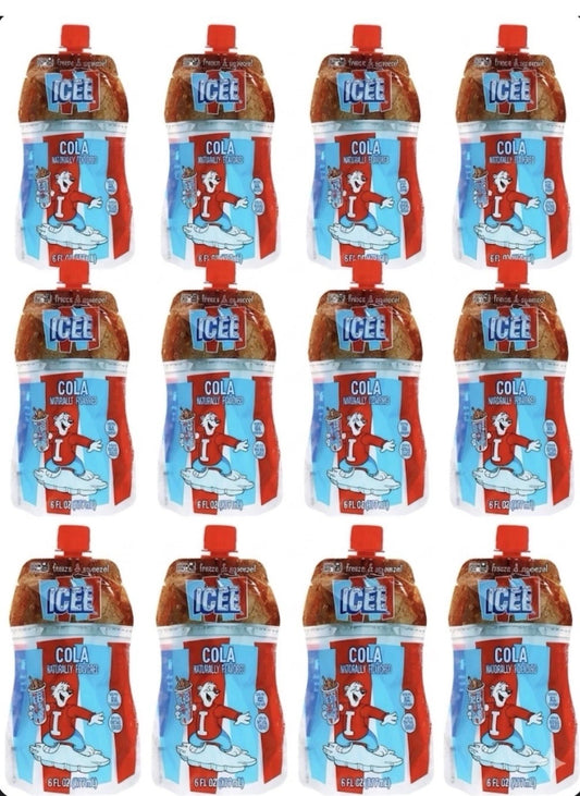12 PACK! NEW! ICEE Cola Slush Pouch, 6 oz