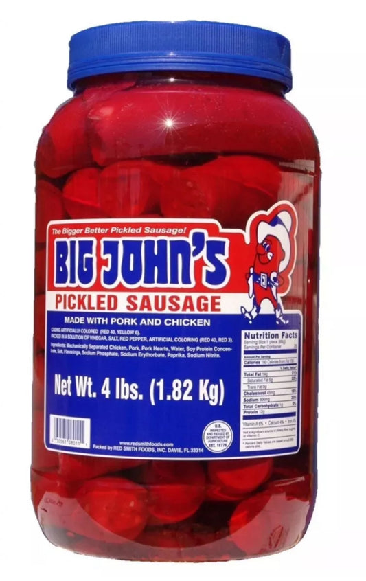 LIMITED TIME DEAL! 4 LB Jar! Big John's Pickled Sausage, FREE EXPEDITED SHIPPING!